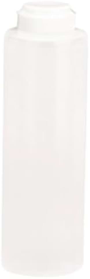 TableCraft 2112C-1 Squeeze Bottle, 12 oz Clear LDPE, 38mm White Flip-Top Cap, Soft PerfectFlex Polyethylene, Dishwasher Safe, Hinged Lid, Made in USA, Case of 12