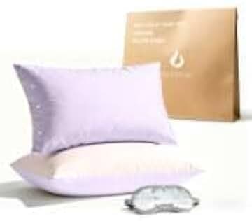 Kühlende Kissenbezüge Queen-Size 2er-Set, Qmax >=4.5, kühlende Kissenbezüge für heiße Schläfer, kühle Kissenbezüge mit Umschlagverschluss, Geschenke, Dunkelgrau, 2-tlg. (Lila und Rosa)