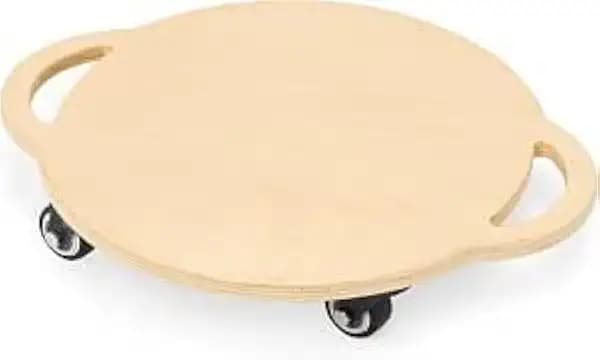 Kinder Rollbrett Holz Balance Board Für Kinder Scooter Board mit Haltegriffen und Umlenkrollen