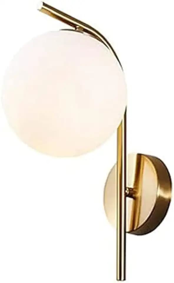 Wandleuchte, Modernes Design LED Kugel Wandlampe Glas Kugel Schirm Goldene E27-E26 Wandlampenfassung, 85-265V Rund Glas Wandlampe für Badezimmer, Wohnzimmer, Schlafzimmer, Flur