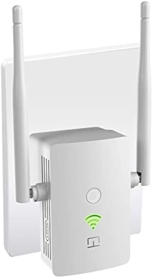WLAN Verstärker Repeater I 1.200Mbit/s Dualband Internet Verstärker Mit Hohe Reichweite, LAN Anschluss, Steckdose, 867Mbit/s 5GHz + 300Mbit/s 2,4GHz, Kompakte Bauweise