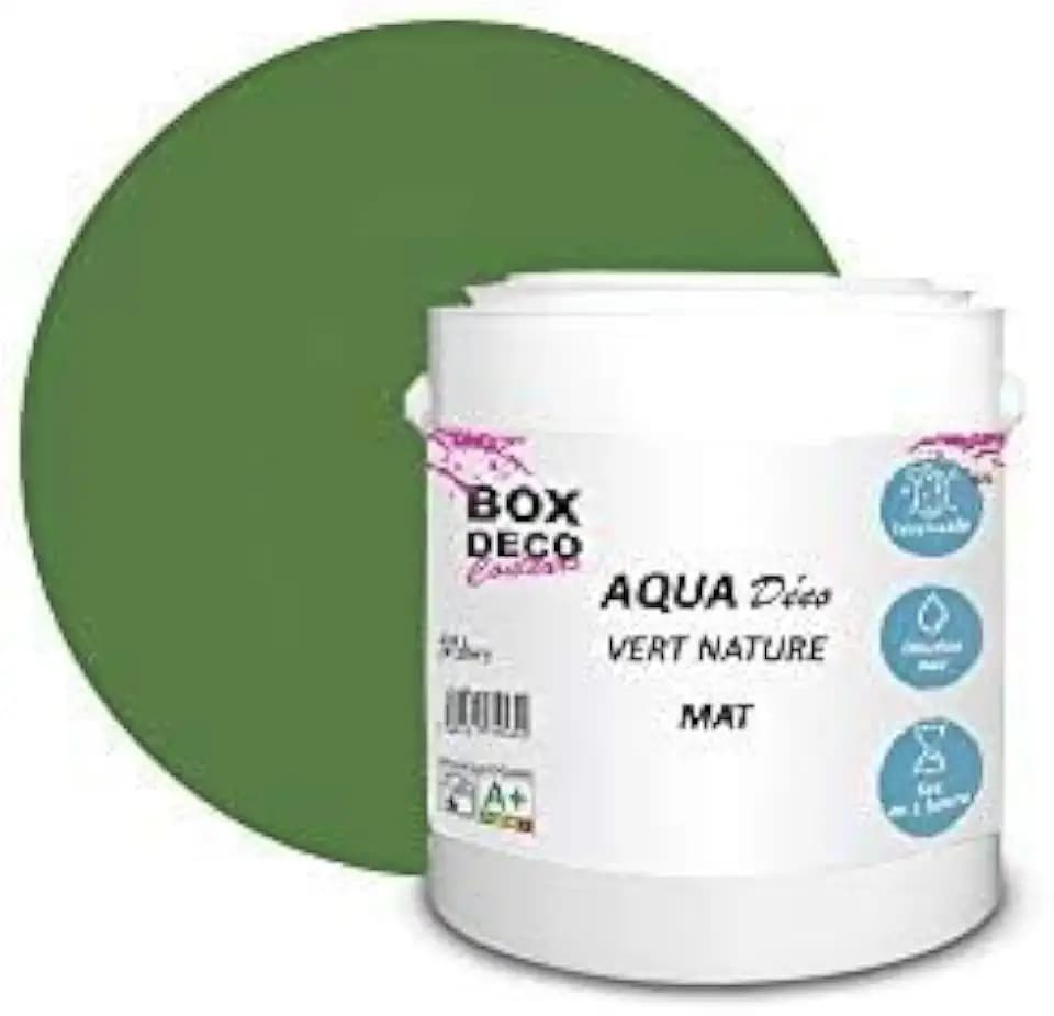 BOX DECO COULEURS Aqua Deco Acryl-Wandfarbe Matt 2,5 l, Naturgrün