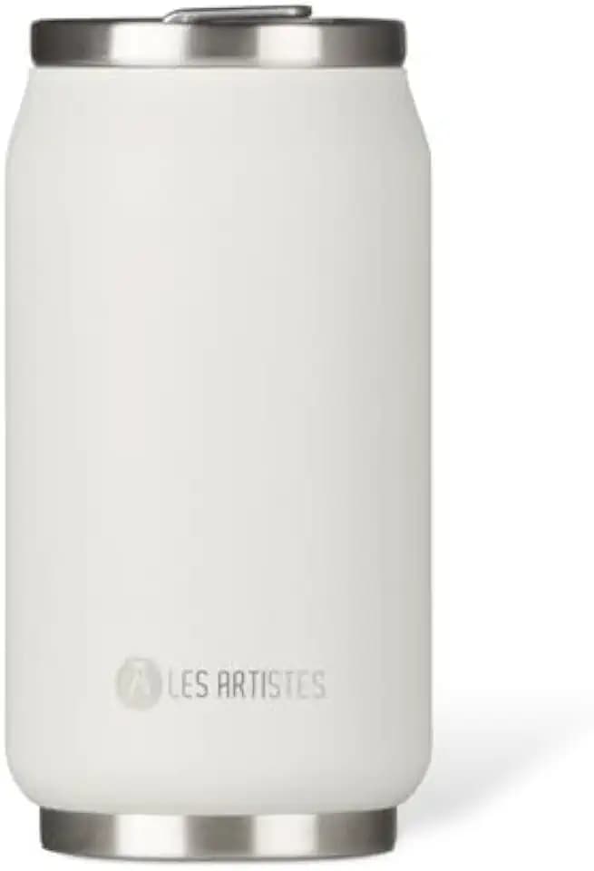 Les Artistes Paris Pull can’IT Isolierdose Trinkflasche aus Edelstahl und Polypropylen in der Farbe Weiß 280ml, Maße: 7,2cm x 7,2cm x 14cm, A-1857