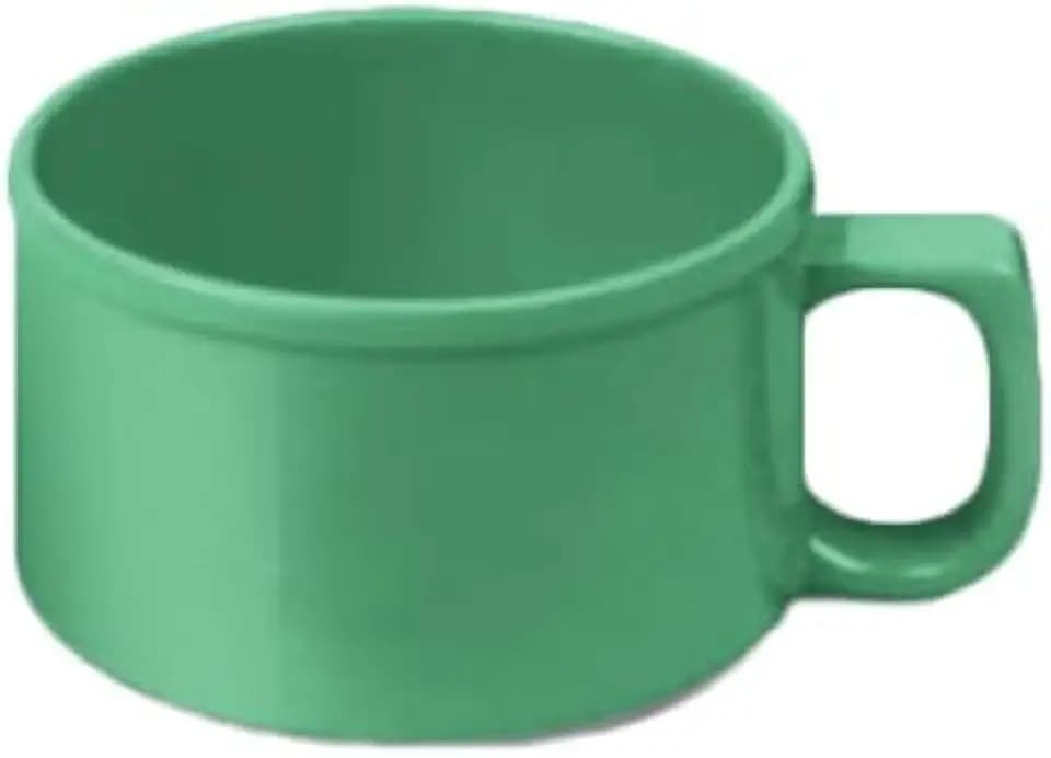 A-to-Z Supply CR9016GR Soup Mug, 10 oz., 4" Dia., with c-Handle, Break-Resistant, Dishwasher Safe, Melamine, Green, BPA Free, NSF, Pack of 12
