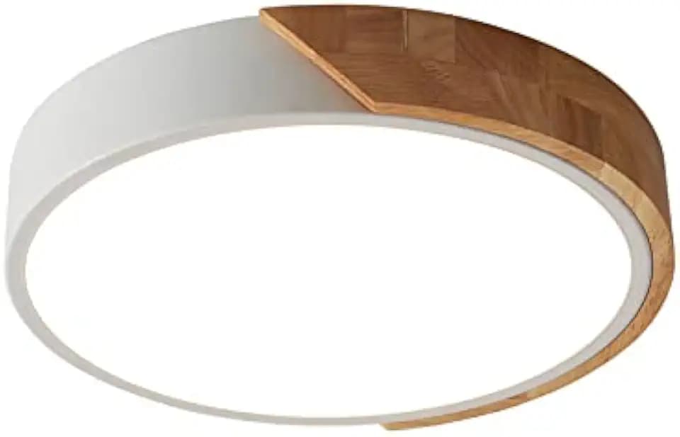 LED-Deckenleuchte 24W Neutralweiß 4500K 1600LM, Innen Holz Runde Moderne LED-Deckenleuchte Ø30cm für Lounge Flur Home Office Veranda