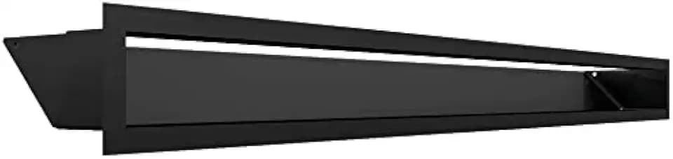 KRATKI Lüftungsgitter Luft – Warmluftgitter 9 x 100 cm Schwarz, hitzebeständiges Abluftgitter für Kamin, Luftauslass 45° Neigung, optimale Belüftung - modernes Design für Innenräume
