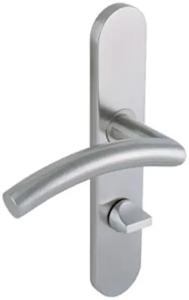 Vachette Linox 494 Türgriff-Set auf großer Platte – Kommaständer – Schlüsselversion I für Eingangstür, Büro und Garage – Abstand 195 mm – einfache Montage – Edelstahl