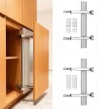 2PCS Heavy Duty 180° Cabinet Door Hinge Set for Wardrobe -