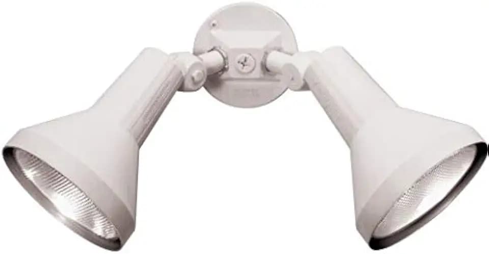 Ciata 15" Outdoor Security Flood Light 2 Head with Heavy Duty Cast Aluminum Body 150W PAR38 Weather White Finish