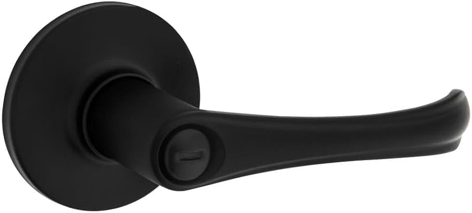 Kwikset Safelock SL3000GV-514 Grapevine Lever Privacy Lock with RCAL Latch and RCS Strike Matte Black Finish