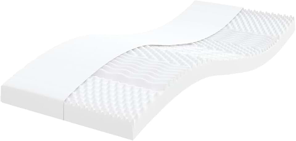 vidaXL Schaumstoffmatratze Weiß 80x200 cm 7-Zonen Härtegrad 20 ILD