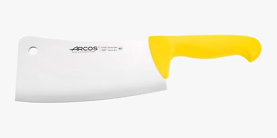Arcos Fleischermesser Cleaver - Edelstahlklinge 23 cm - Griff aus Polypropylen, Widerstandsfähig und Hygienisch - Gelb, Serie 2900, Farberkennungssystem