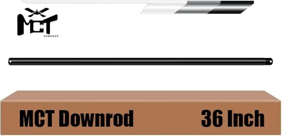 36 Inch Ceiling Fan Extension Rod, Black, Threaded Premium Quality