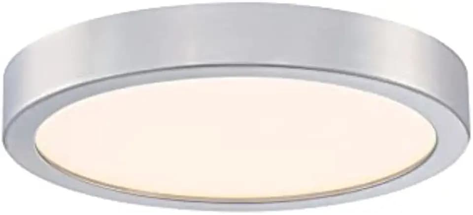 Westinghouse Lighting 6119840, traditionelle einflammige, deckenbündig montierte LED-Innenraumleuchte, 21 cm, 18 Watt, Ausführung in gebürstetem Nickel, Acryl-Lampenschirm