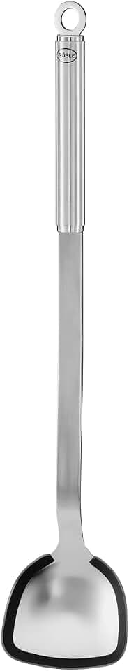 RÖSLE BBQ-Woklöffel mit Silikonrand, Edelstahl 18/10, 40 cm