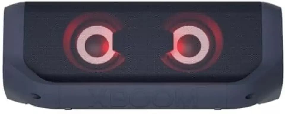 LG XBOOM Go P7 Portable Bluetooth Speaker, 2.0 Channel, IPX5 Water Resistant, LED Lighting, 24Hr Battery, Black