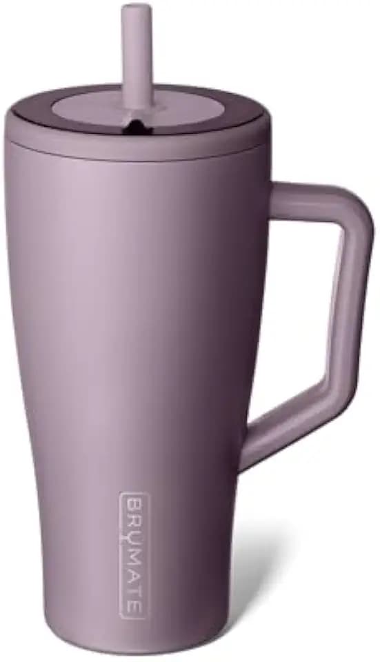 BrüMate Era - Edelstahl Trinkbecher 887 ml mit Griff und Strohhalm – 100 % dichte Thermoflasche mit Deckel und flexiblem Sirupstrohhalm – Aus Edelstahl – Kompatibel mit