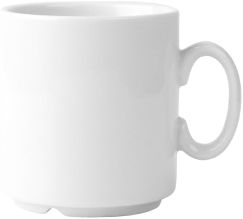 Holst Porzellan BC 029 AR Kaffeebecher 0,29 L Robert stapelbar, weiß, 8.1 x 8.1 x 8.6 cm, 6er Pack