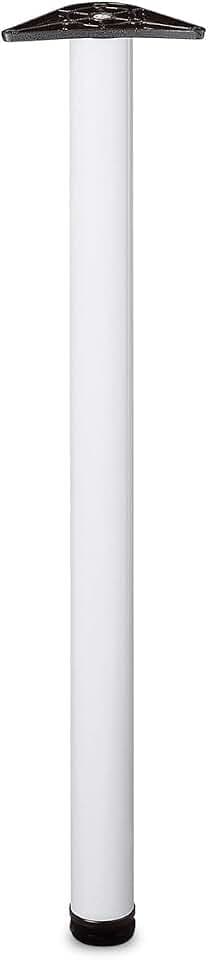 Amig - Verstellbares Tischbein aus legiertem Stahl | Höhenverstellung 870x60mm | Robuste Tragfähigkeit 15kg | Ideal für Tische und Arbeitsplatten, Weiß, 870x60mm, Legierter Stahl