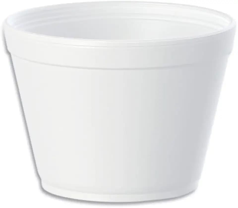 AMZ Empire 16 Oz Customizable Deli Foam Container With No Vent Lid (16 Ounce) 50/Case, For Hot And Cold Food/Containers with Matching Covers/Salad Soup Yougurt Ice Cream Cups/Set of 50