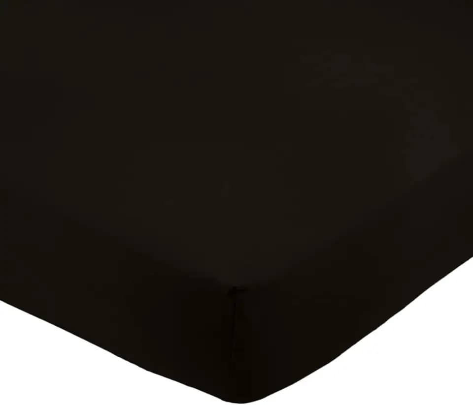 Amazon Basics Mikrofaser Spannbettlaken, 100% Polyester, Weich und Atmungsaktiv, 180cm x 200cm x 30cm, Schwarz
