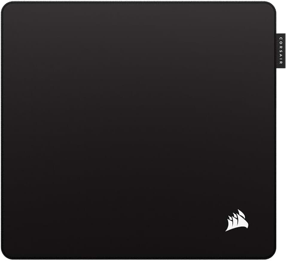 Corsair MM PRO Control Mittleres Gaming-Mauspad – Schwarz | E-Sport-Thema für Präzision und Mikroeinstellungen, 4 mm Dicke Rutschfeste Basis, Abgeschrägte, Genähte Kanten