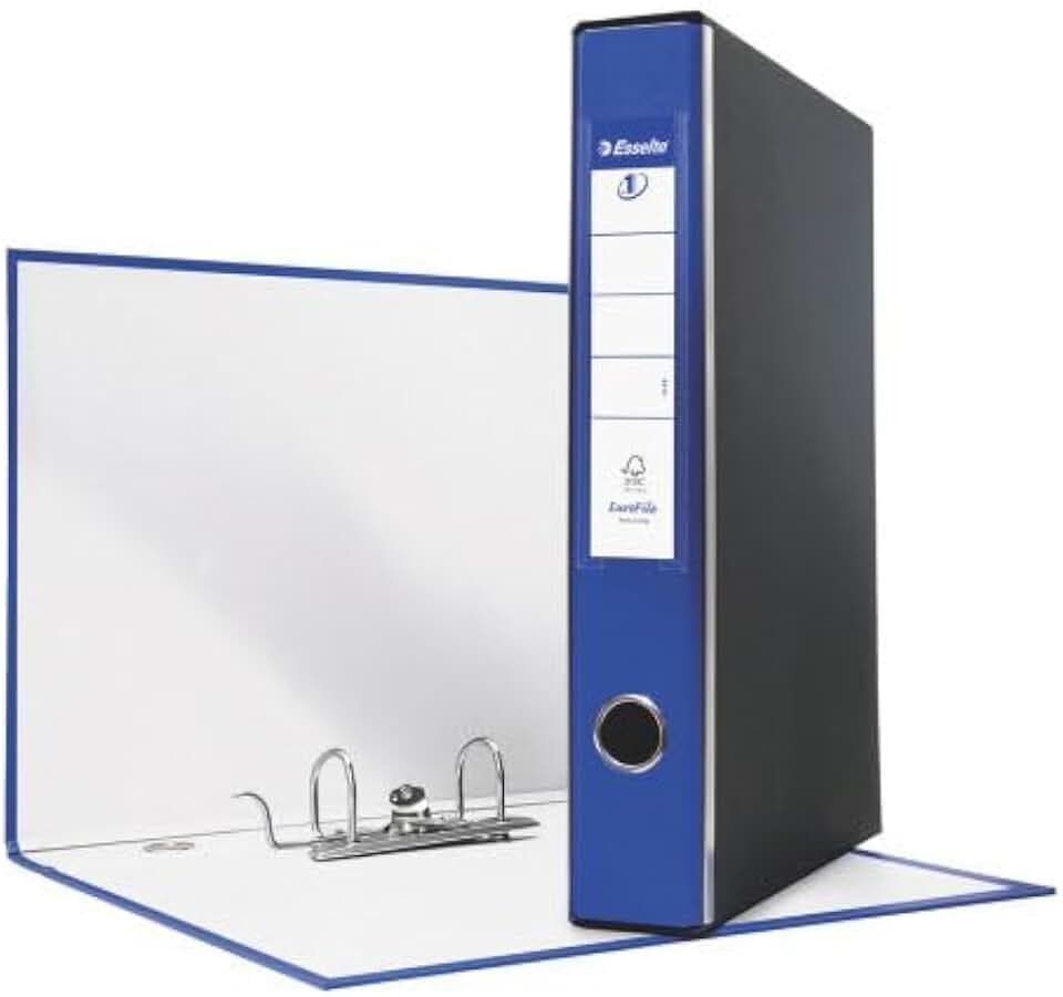 Esselte Eurofile-Ordner mit Hebelmechanik und Aufbewahrungsschachtel Dorso 5 cm blau