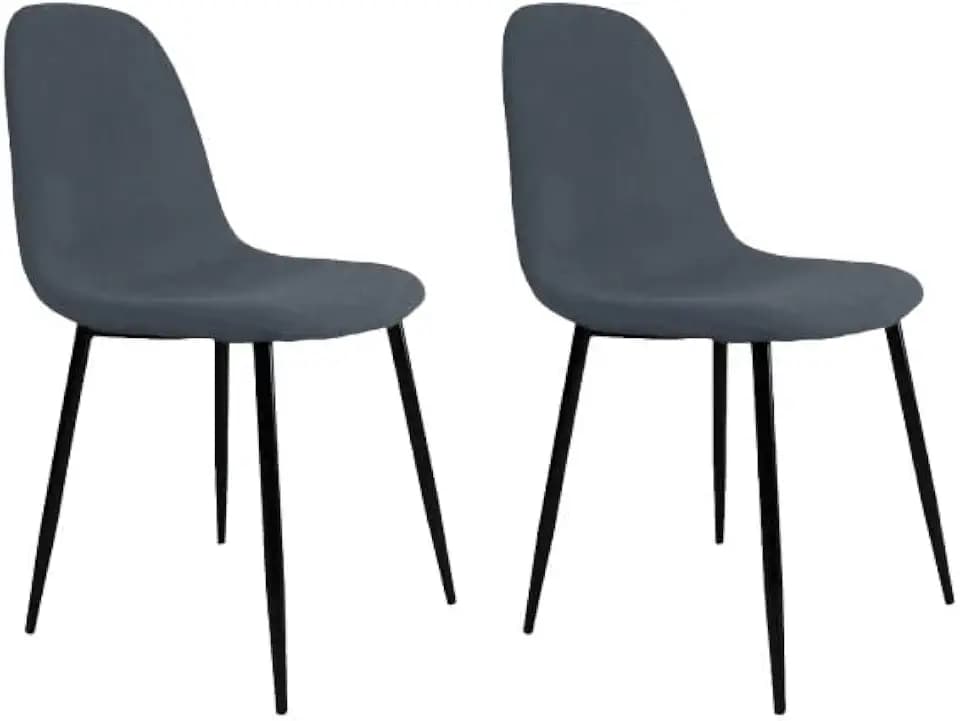 SHIITO Cody 2 Esszimmerstühle, Metall, dunkelgrau, Standard, 2 Stück