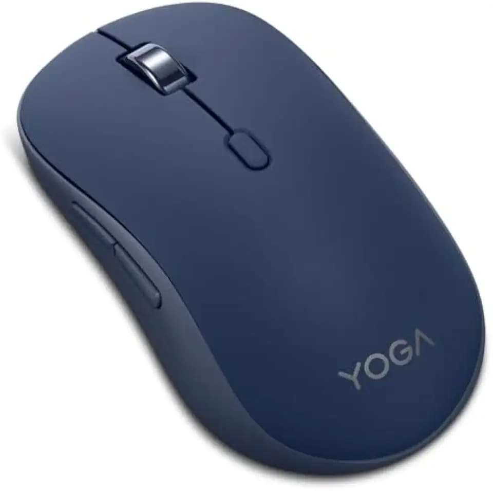 Lenovo Yoga Bluetooth Silent Mouse, 3 Level DPI Adjustment, 36 Month Battery Life, Bluetooth 5.3, 3 Device Paring, Whisper Quiet, Programmable Buttons, Smooth Finish, Cosmic Blue