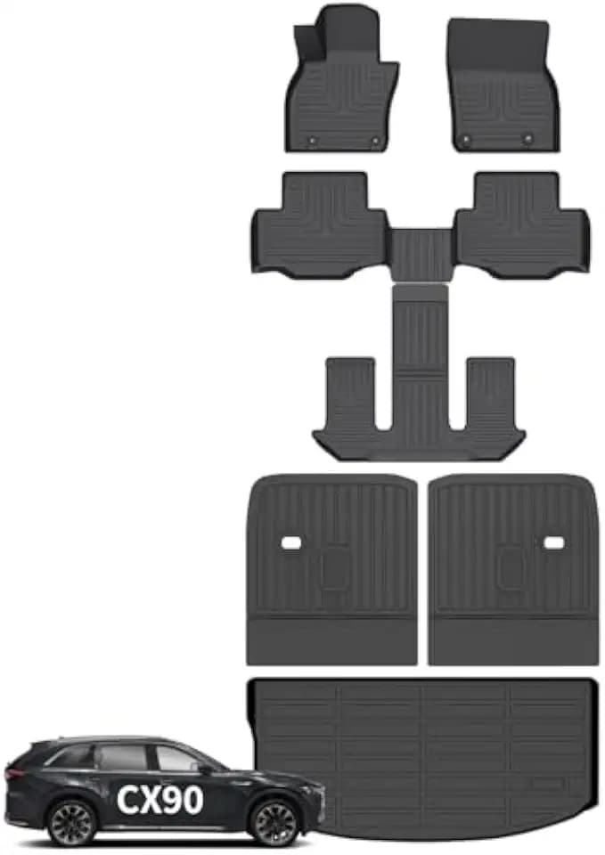 Floor Mats Backseat Cargo Liner for Mazda CX90 2024-2026 6 Seat