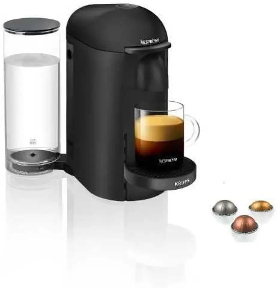 Krups YY2778FD Nespresso Vertuo Kapselmaschine für Espresso oder Kaffee, 40 ml bis 410 ml, Titan noir mat