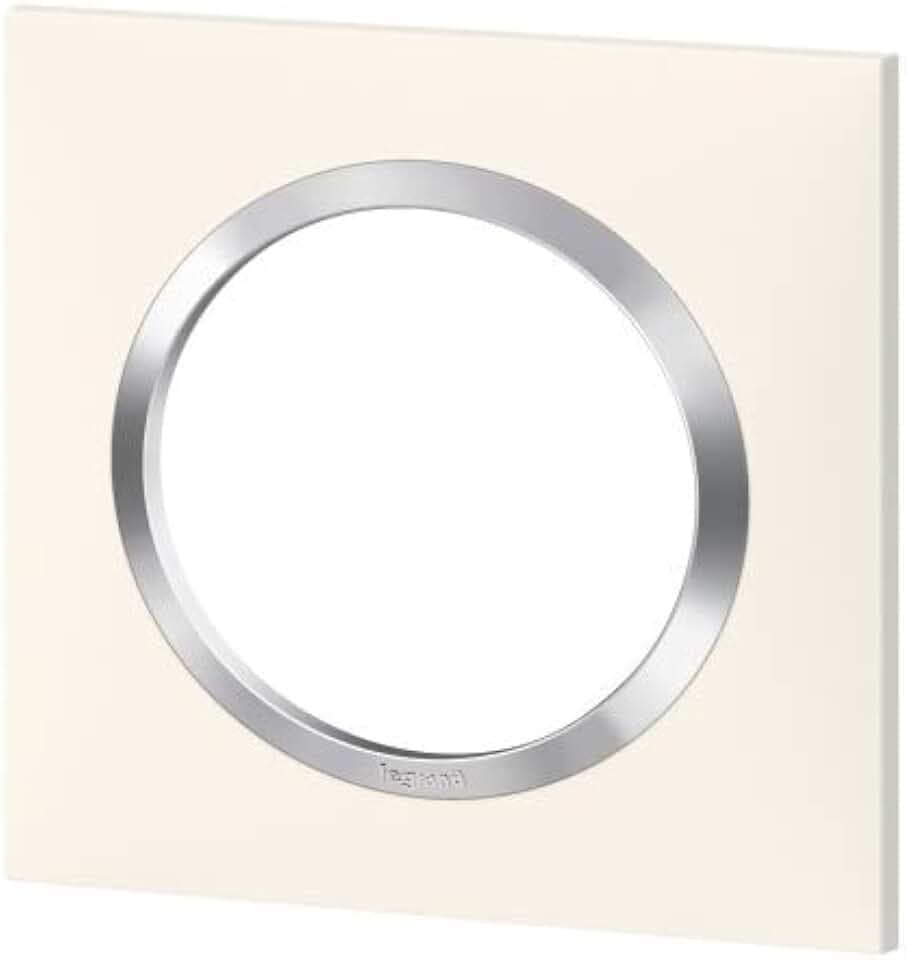 Legrand LEG600841 1P BLC Dooxie Platte, quadratisch, 1 Post, Weiß mit Ring, Chrom-Effekt