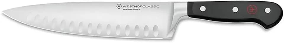 WÜSTHOF Classic Kochmesser 20 cm mit Kullenschliff, Schwarz,silber
