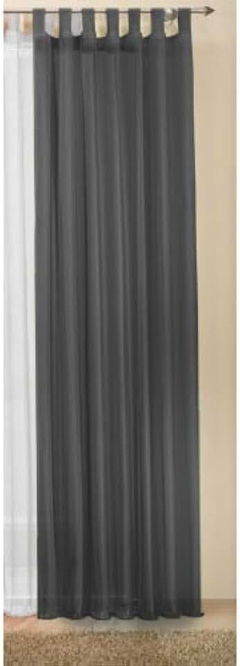 Transparente einfarbige Gardine aus Voile, viele attraktive Farbe, 245x140, Schwarz, 61000