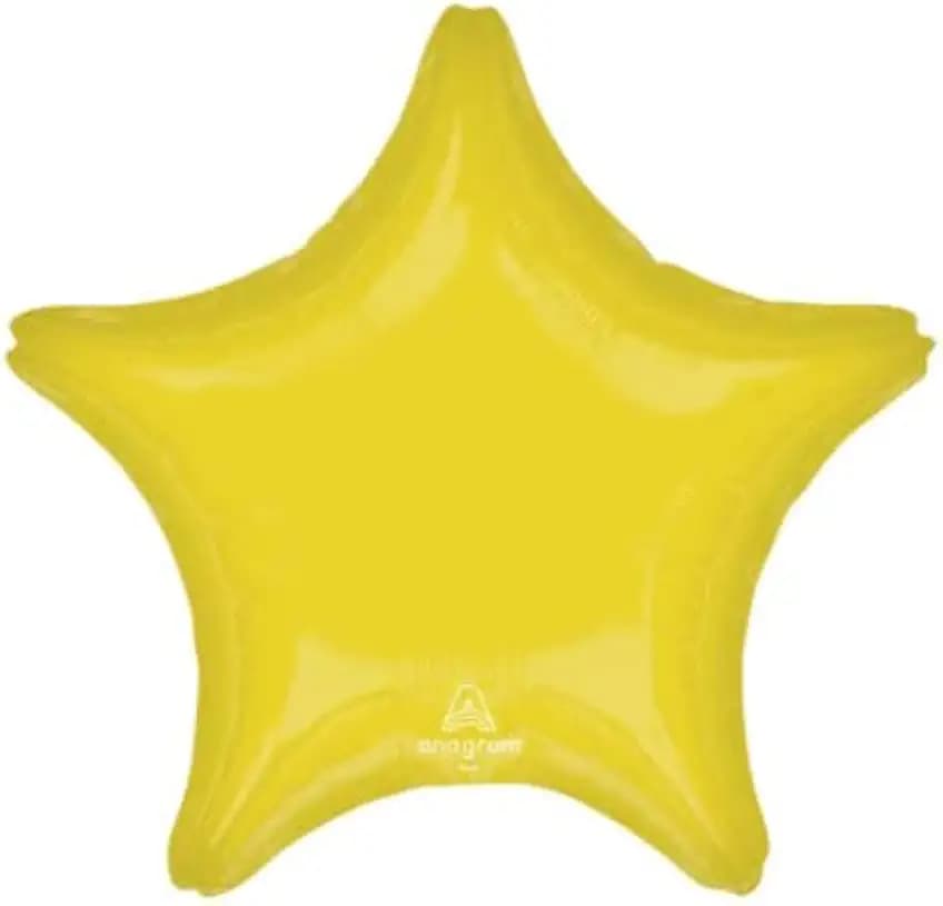 Vibrant Yellow Star - 19 in by Funny Balloons Miami LLC