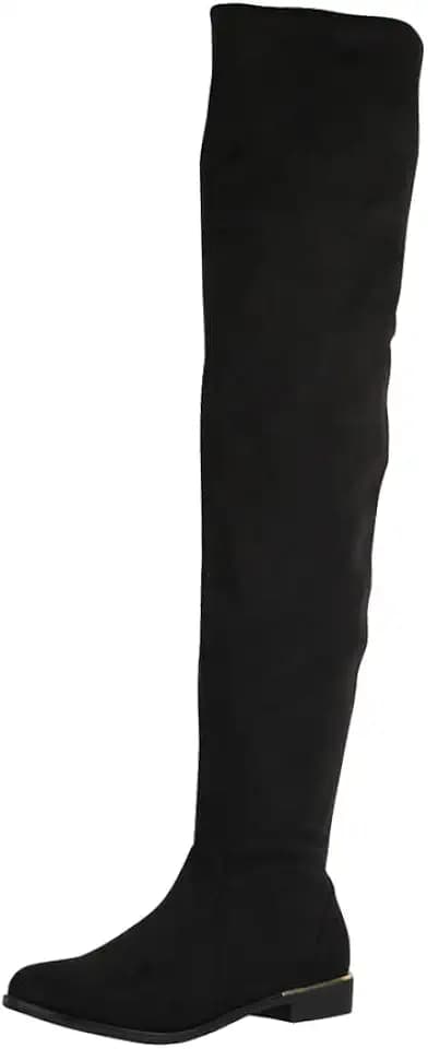 Elara Damen Stiefel Overknees Wildlederoptik Chunkyrayan