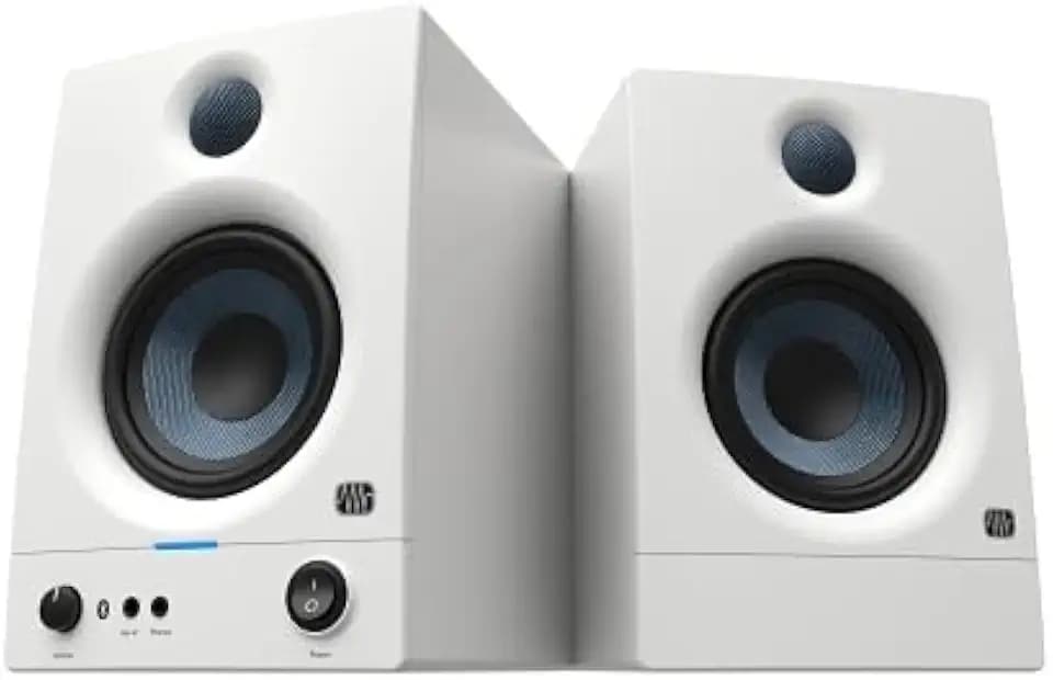 PreSonus Eris 4.5BT Gen 2, 4,5"-Aktivlautsprecher Studio-Monitore für Multimedia, Gaming, hochwertige Studio-Musikproduktion mit Bluetooth, 50 W Leistung, Weiß