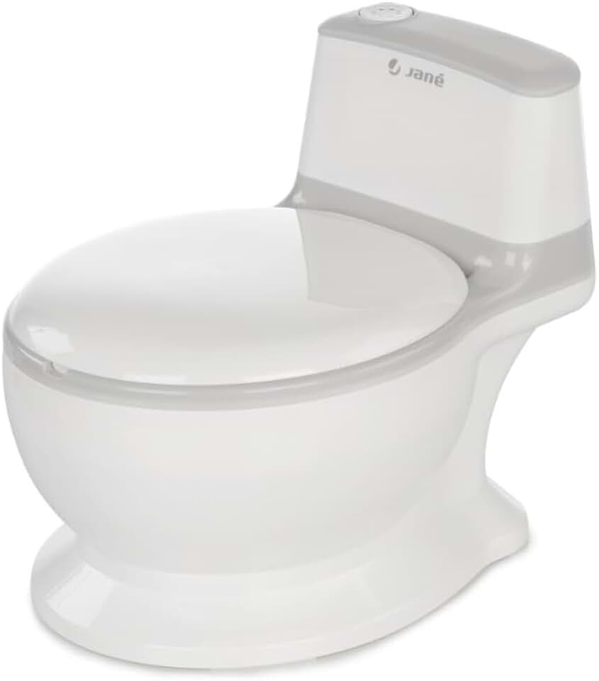 Jané First Potty Töpfchen mit Spülgeräusch, Rutschfest, Herausnehmbarer Einsatz, Spritzschutz, Leicht zu Reinigen