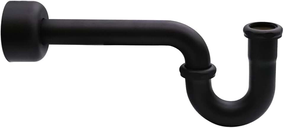 Westbrass D400-1-62 1-1/2" OD 17 gauge P-Trap with High Box Flange, Matte Black