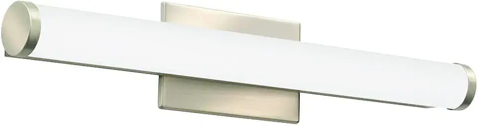 Lithonia Lighting 24-Inch LED Vanity Light with Warm White White Color Temperature, Contemporary Cylinder Bathroom Vanity Wall Light Fixture for Over The Mirror, Brushed Nickel