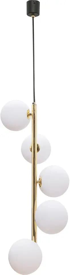 Zumaline ALI Globe Pendel-Deckenleuchte, Schwarz, Gold, 5x G9