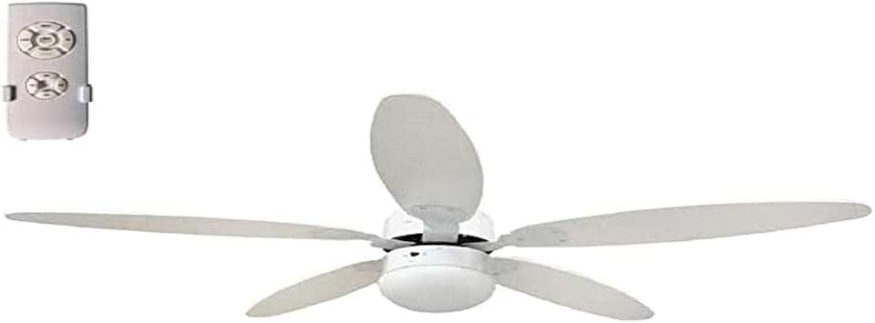Deckenventilator Ø 130 cm 5 Flügel mit Fernbedienung Licht umschaltbar 70 W weiß Winter Funktion Timer 3 Geschwindigkeit