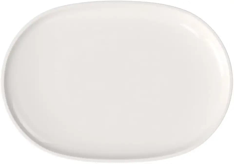 Villeroy & Boch Artesano Original Ovaler Fischteller, 43 x 30 cm, Premium Porzellan, Weiß