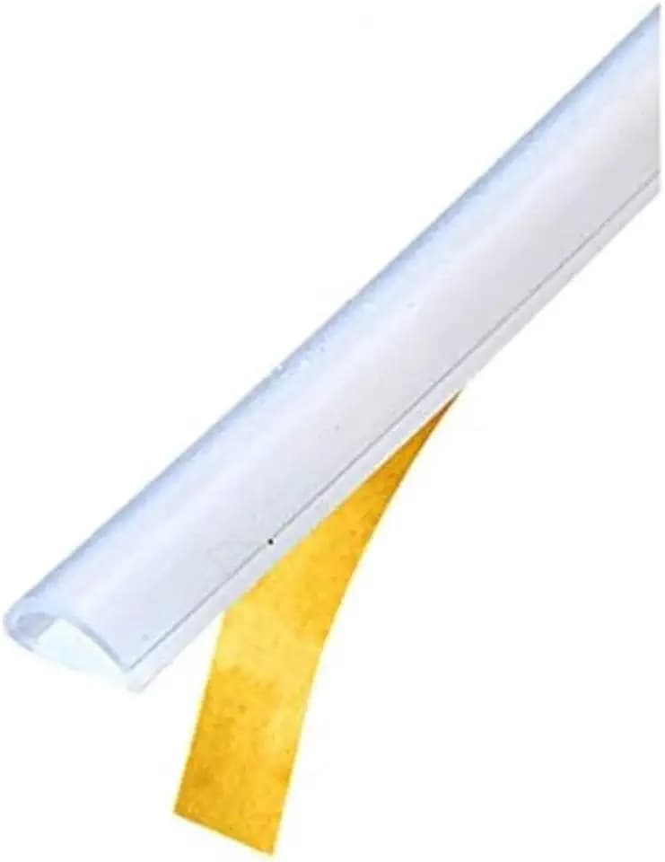 Shower Door Translucent Silicone Bulb Seal with Pre-Applied Tape for 1/16" to 3/16" Gap - 95 in Long