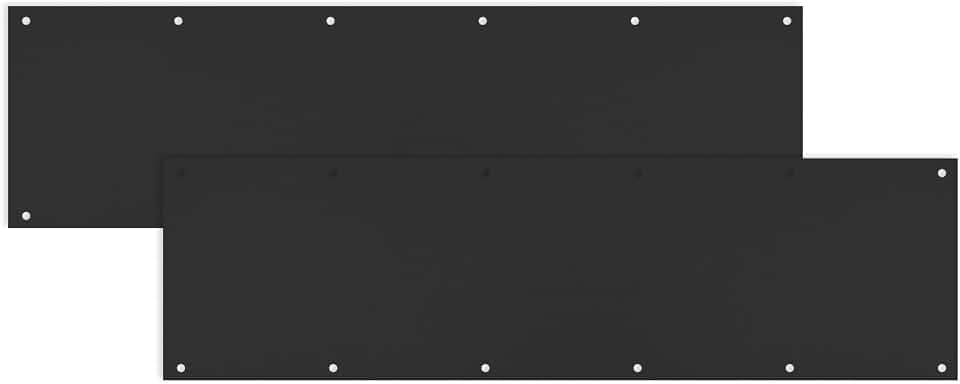 Docik 2 Pack Door Kick Plate, 8 x 34 Inch, 5052 Aluminum, 17 Ga Thickness, Matte Black, Decorative Metal Door Plates for Bottom of Interior and Exterior Doors