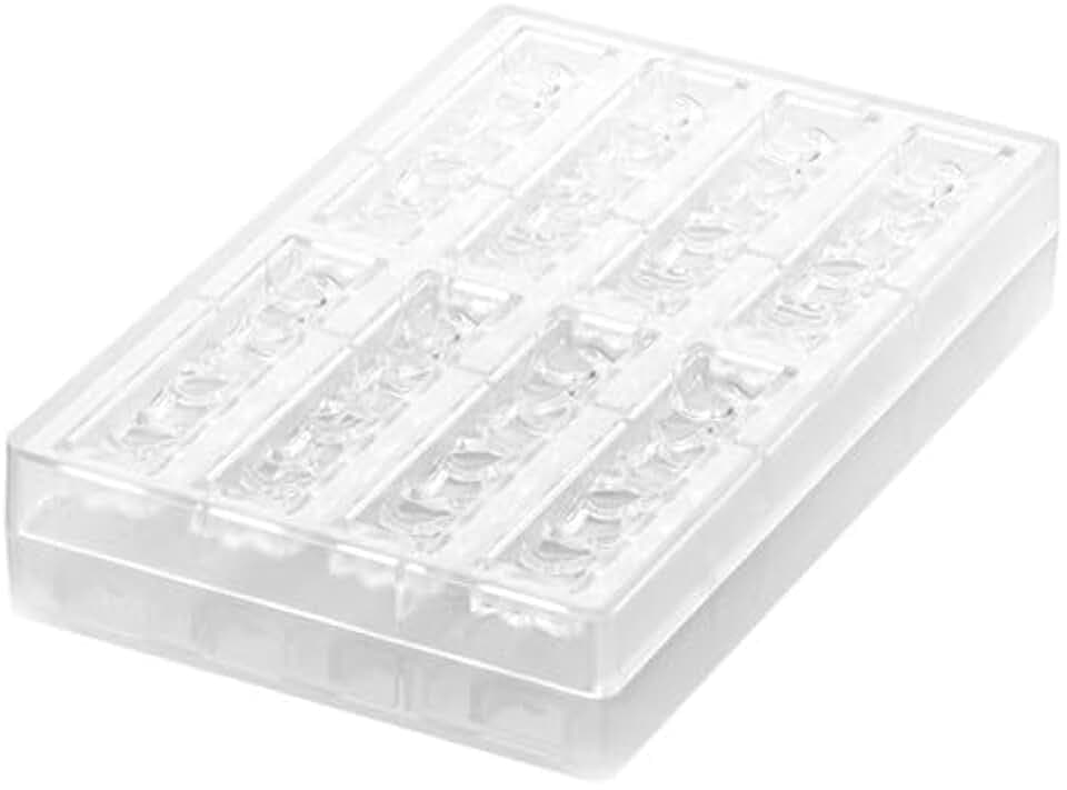 Silikomart | Goccia-B, Tritan Schokoladenform, 8 Kavitäten, Größe 120 x 25 mm h 16 mm Volumen 8 x 30 ml Tot. 240 ml