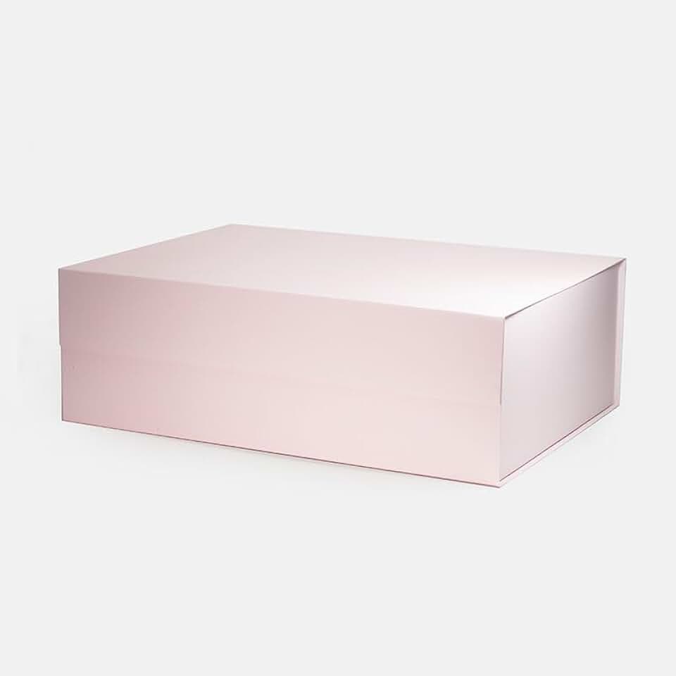 Geoto 23.6x17.3x7.87in | 60x44x20cm XXL Extra Large Magnetic Flap Gift Boxes,Luxury Big Collapsible Box for Present Wrapping (Pink)