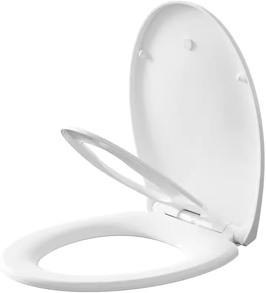 Premium Familien Toilettensitz 2 in 1 Absenkautomatik Toilettensitz mit abnehmbarem Kindersitz, Magnetischer Toilettendeckel mit Schnellverschluss und 360 Grad verstellbaren Scharnieren, Oval