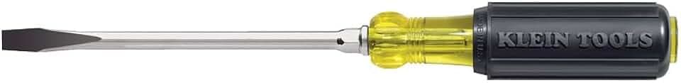 Klein Tools 602-12 3/8-Inch Keystone Tip Screwdriver, Made in USA, with 12-Inch Heavy-Duty Round Shank