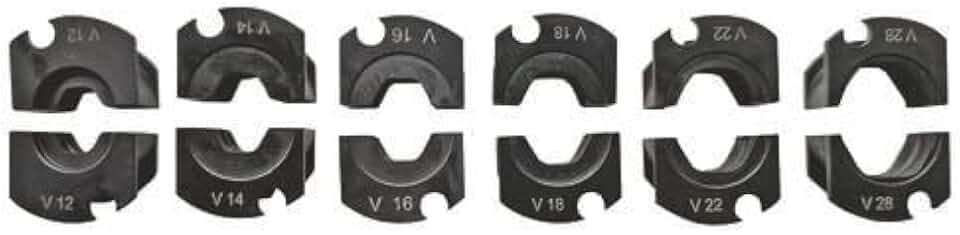 SOMATHERM FOR YOU - V-Profil Backen-Set - Ø12-14-16-18-22-28 mm - Kompatibel mit SOMATHERM FOR YOU Presswerkzeug - Schwarz - Für Kupferfittings und radiales Pressen